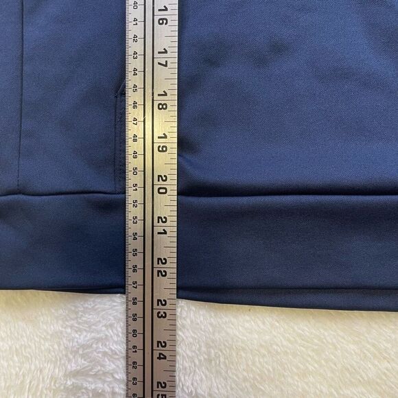 Large Kids Adidas Pullover Hoodie Navy Blue with Gold Stitched Lettering and Log - Picture 5 of 12